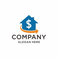 Elegant home invest logo design Premium Vector