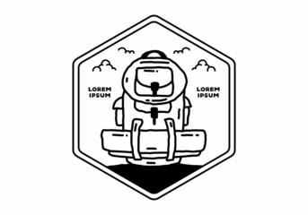 Camping bag line art illustration