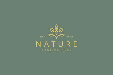 Nature Plant Floral Simple Logo. Organic Fresh Color.