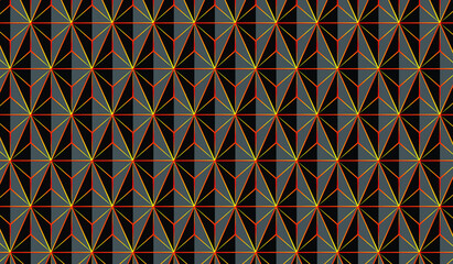 Black 3D triangle and red and yellow lines