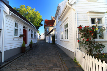 Streets of Stravanger, town in Norway