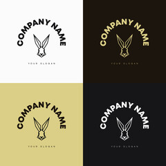 Minimal line versatile animal circle logo template icon design