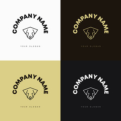 Minimal line versatile animal circle logo template icon design