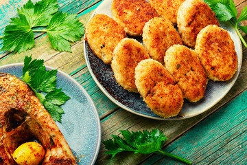 Minced fish cutlets