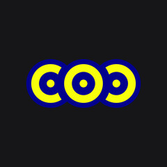 Letter COC logo design. Circle design.