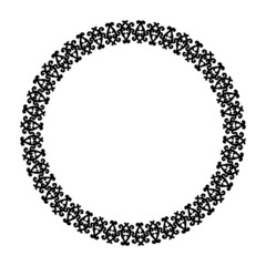 Elegant black circular vintage pattern on white background. Damask style patterned frame. Vector. For invitations, tattoos, marquetry, ceramic tiles, photo album, logo, icons, lace.