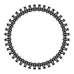 Vintage circular damask style ornament. Circular pattern of abstract oriental elements. Black and white. Vector. For invitations, tattoos, marquetry, ceramic tiles, photo album, logo, icons, lace.