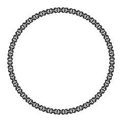 Patterned circular borders. Damask style circular ornamentation. Black and white. Vector. For invitations, tattoos, marquetry, ceramic tiles, photo album, logo, icons, lace.