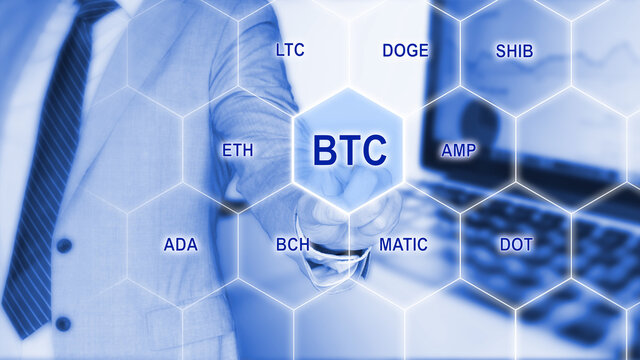 Crypto currencies blockchain expert business man