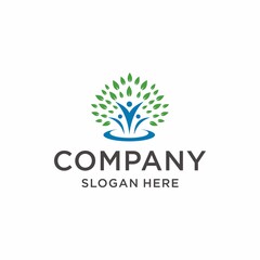 Human Tree Creative Concept Logo Design Template