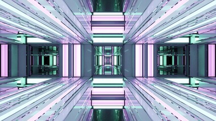 3d illustration of 4K UHD futuristic geometric tunnel