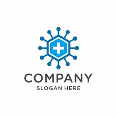 Polygon health tech logo template