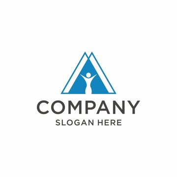 Woman triangel logo template