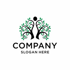 Woman health tree logo vector