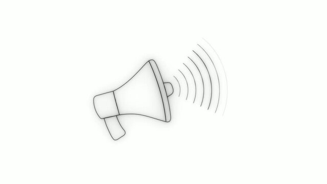 New hand speaker animated on white background