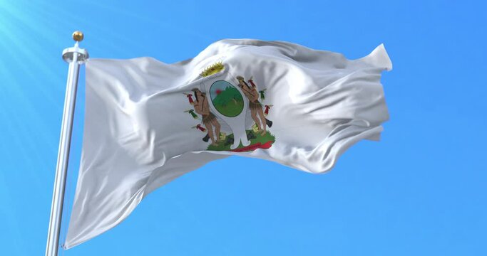 Flag of Monterrey, Mexico. Loop