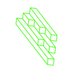 Illusion shapes. 3d geometry logo. Optical illusion figures. Sacred geometry objects.