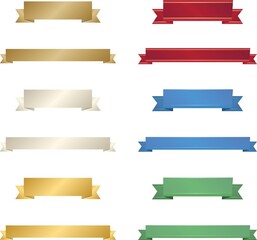 カラフルで綺麗なリボン・ラベルのセット
