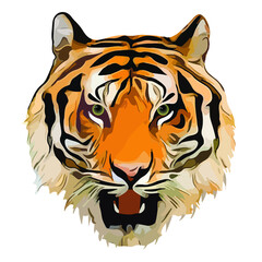 tiger head vector isolated on white background.