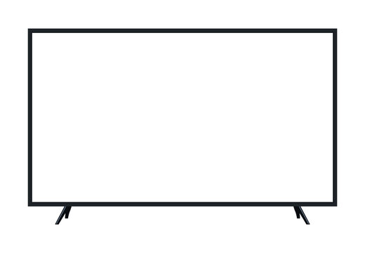TV flat screen lcd, plasma, tv mock up. white blank HD monitor mockup. Modern video panel black flatscreen.Isolated on white background. Widescreen show your business presentation on display device.	
