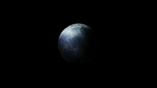 3d rotated realistic pluto planet animated