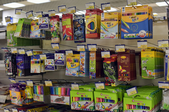 Stationery in the supermarket on sale