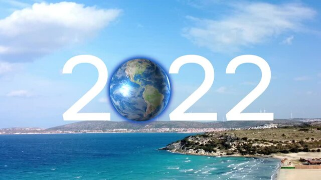 2022 New Year concept. Environmental technology concept. Sustainable development goals. SDGs. High quality 4k footage