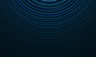 Blue glowing radiance, sound waves, rings or ripples, rhythm of cosmic dimension in dark digital 3d illustration. Great as wallpaper, element of design, cover for electronics, poster or print. - 475683541