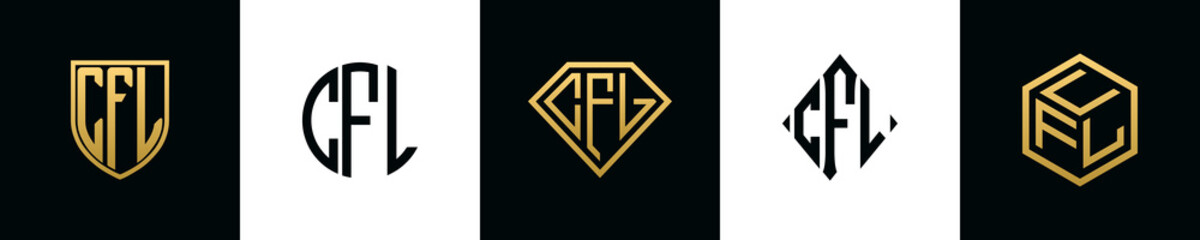 Initial letters CFL logo designs Bundle