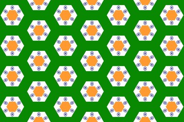 Geometric pattern in the colors of the national flag of India. The colors of India.