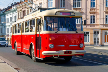 Fototapeta na wymiar Omnibus ÖPNV Pilsen, Tschechoslowakei