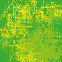 Grunge background is green. Vintage abstract texture. Multicolor modern style scratched pattern