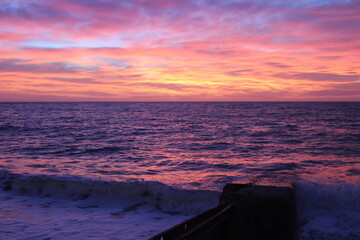 Sunset over the sea