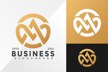 Letter AM or MA Business Company Logo Design Vector illustration template - obrazy, fototapety, plakaty