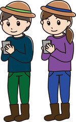 スマート農業を実践する男女