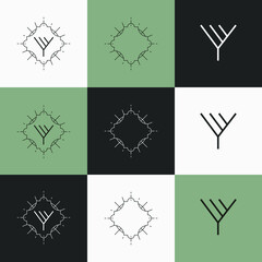 Art Deco letter alphabet frame logo kit set