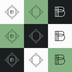 Art Deco letter alphabet frame logo kit set