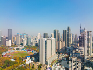 Obraz premium Wuhan Zhongshan Park late autumn aerial scenery in Hubei, China 