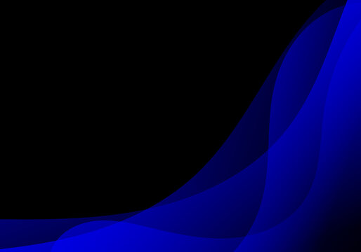 Abstract Blue And Black Fluid Shape Modern Background 