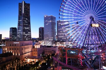 横浜みなとみらいの美しい夜景