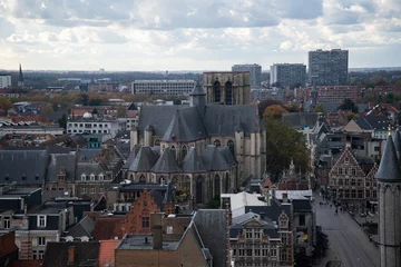 Foto auf Glas Ghent skyline in bruges belgium © Alexandre Arocas
