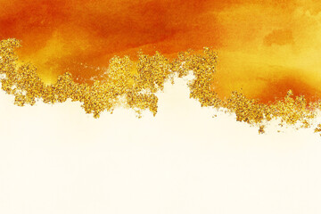 Luxury Orange Yellow Watercolor Background, Abstract Yellow Paper
