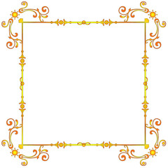 Vector frame of flowers. Vintage floral elements Isolated botanical illustration for a postcard.