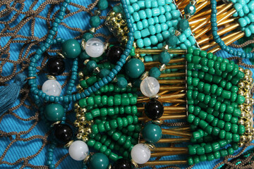 Mermaid Fashion With Jewelry and Fishing Net Close up
