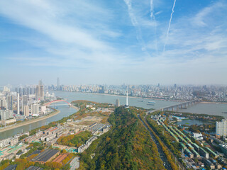 Autumn scenery of Yuehu Park in Wuhan, Hubei, China