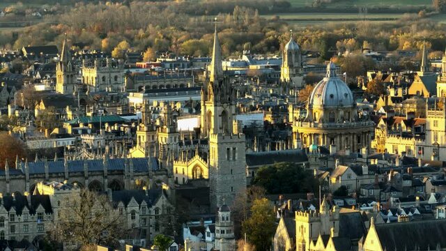 Oxford City Centre Close Up Aerial View