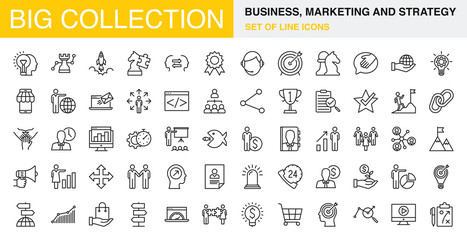 Business, Marketing And Strategy Big Collection Icon Set