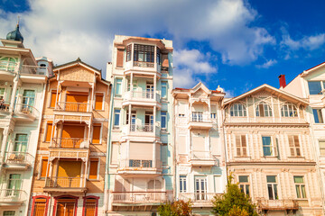 Colorful Houses in old city Arnavutkoy. Arnavutkoy is popular touristic destination in Istanbul