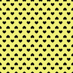 Black Heart Pattern Design on Yellow Background