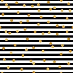 Gold Dots Pattern Design with Black and White Background
